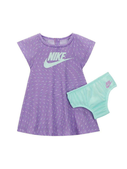 Nike Summer Short Sleeve Dress Purple Skroutz.cy