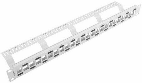 Lanberg Patch Panel Keystone for Rack 1U 19" with 24 Ports Gray