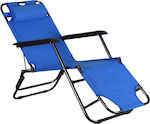 Ξαπλώστρα-Πολυθρόνα Παραλίας με Μεταλλικό Σκελετό σε Μπλε Χρώμα