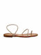 Makis Kotris Leather Women's Flat Sandals Copper