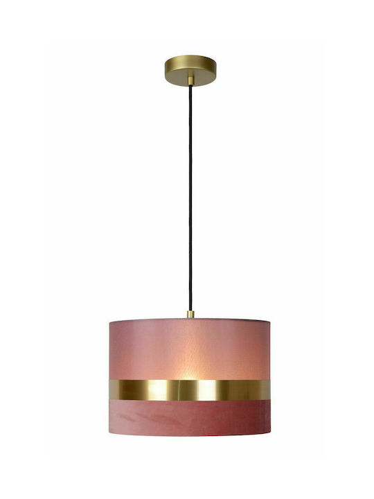 Lucide Lightning Extravaganza Tusse Pendant Light Pink with Socket E27 30cm