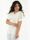 VISCOSE TOP WITH RHINESTONES DETAIL-0003/20001-WHITE