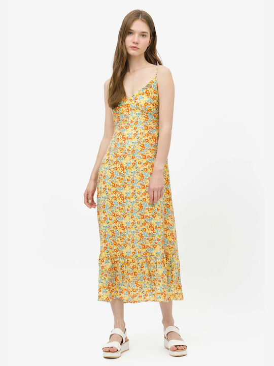 TIFFOSI LONG FULL PRINT DRESS YELLOW