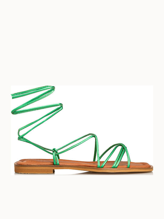 Wired Women's Flat Sandals in Green Color