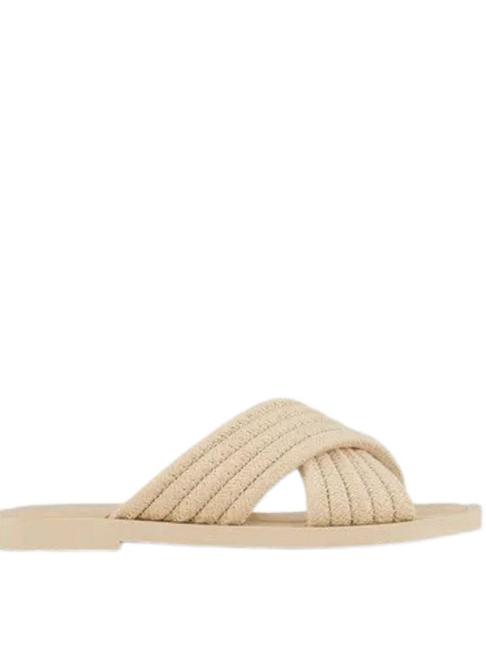 Emporio Armani Women's Flat Sandals in Beige Color
