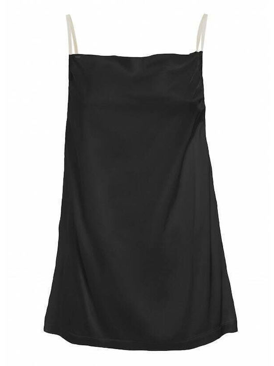 Top din satin Deha D63402 negru