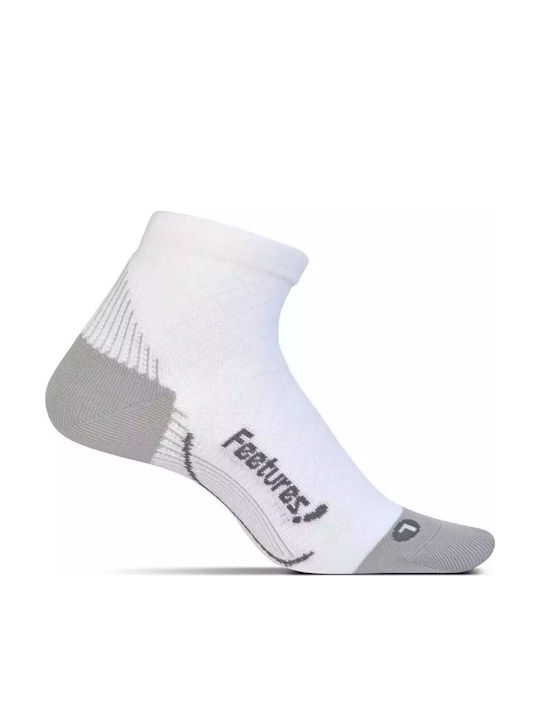 Feetures Plantar Fasciitis Relief Ultra Light Quarter Athletic Socks White 1 Pair