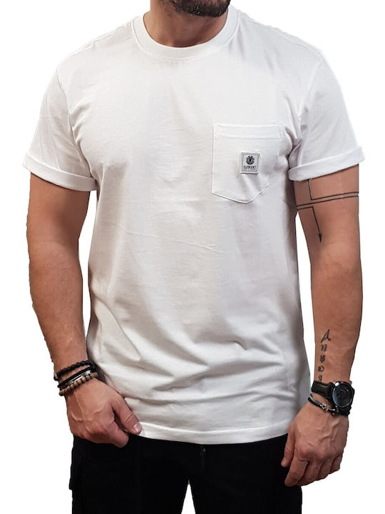 Element - Z1SSI1 ELF1 - Etichetă de buzunar de bază - 3904/Optic White - tricou - alb