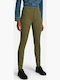 Damen Hoch tailliert Stoff Cargo Hose in Enger Passform Khaki