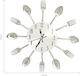 vidaXL Spoon & Fork Ceas de Perete Metalic Argint Ø31cm