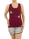 Women's weekend pajamas burgundy S22