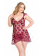 Große Größe Sexy Babydoll Rebel Bordeaux