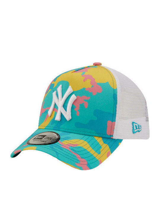 New York Yankees Women's Trucker Cap Turquoise Camo