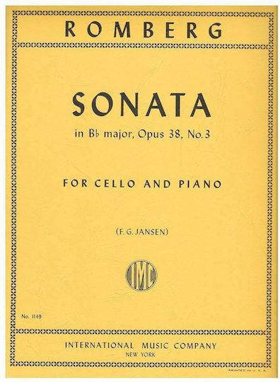 International Music Company Romberg - Sonata In Bb Major Op.38 No.3 Παρτιτούρα για Πιάνο / Τσέλο