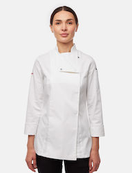 strongAnt Mantel Koch 100% Baumwolle Damen Weiß mit Langärmelig
