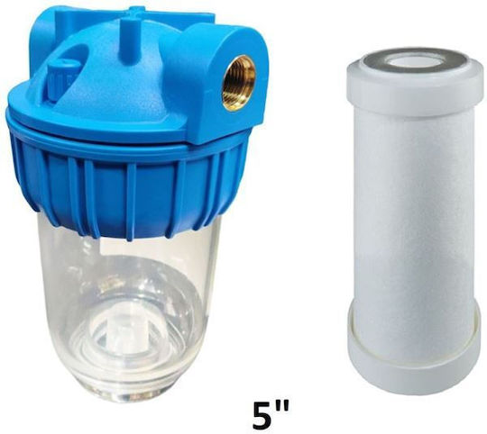 Atlas Filtri 3P Medium Plus AFO SX Water Filtration System Single Central Supply Micron 3/4'' with Replacement Filter Atlas Filtri CA 5 SX 25mcr 5"