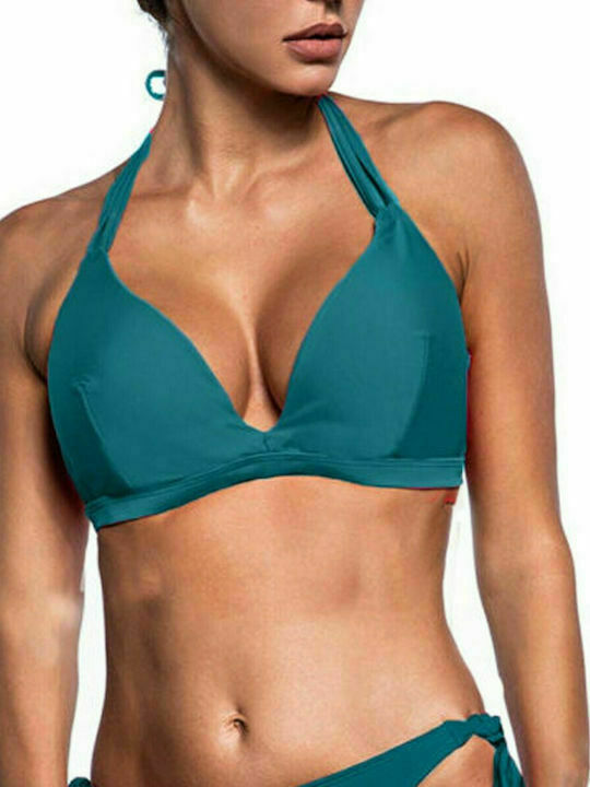 Bluepoint Padded Underwire Triangle Bikini Top with Adjustable Straps Petrol