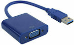 Converter USB-A male to VGA female Blue 1pcs