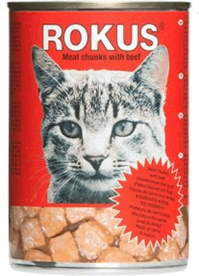 Rokus Dose Nassfutter für Erwachsene Katzen in Dose mit Kalb 410gr