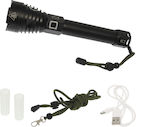 Rechargeable Flashlight LED Waterproof IP65 with Maximum Brightness 800lm P90 3W