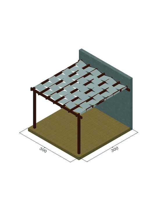 Garden Pergola Made of Wood with Ceiling 300x300cm