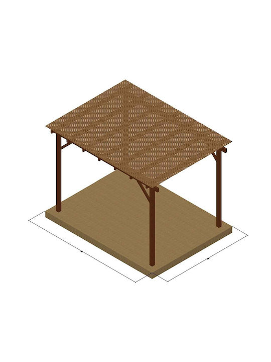 Πέργκολα Κήπου από Ξύλο με Οροφή 400x300cm