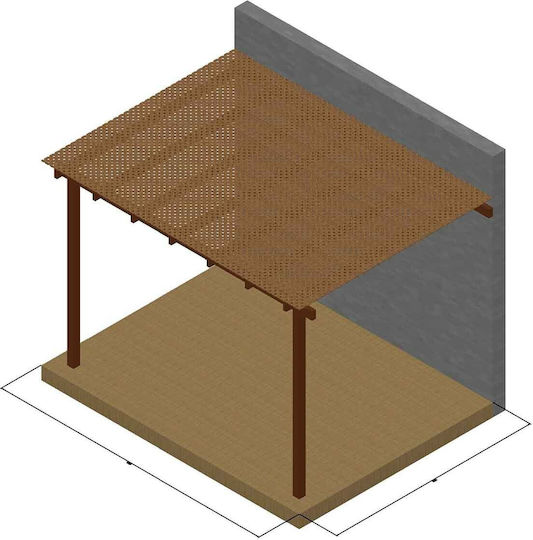 Pergolă De Grădină Din Lemn Cu Tavan 400x400cm