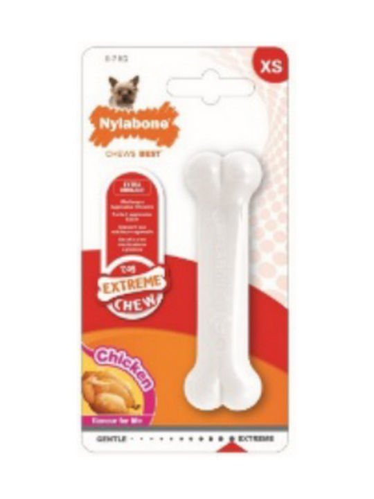 Nylabone Extreme Chicken Παιχνίδι Κόκκαλο Σκύλου Μασητικό με Γεύση Κοτόπουλο XSmall Λευκό