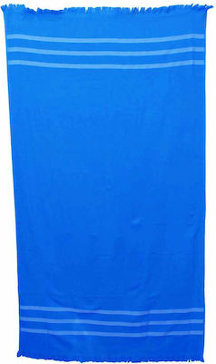 Πετσέτα Θαλάσσης Βελουτέ 90 x 165εκ - Γαλάζιο