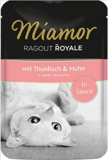 Miamor Ragout Royale Nassfutter für Erwachsene Katzen in Beutel mit Ente und Geflügel 100gr