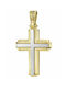 Δίχρωμος Βαπτιστικός σταυρός TRIANTOS από χρυσό και λευκόχρυσο 14Κ