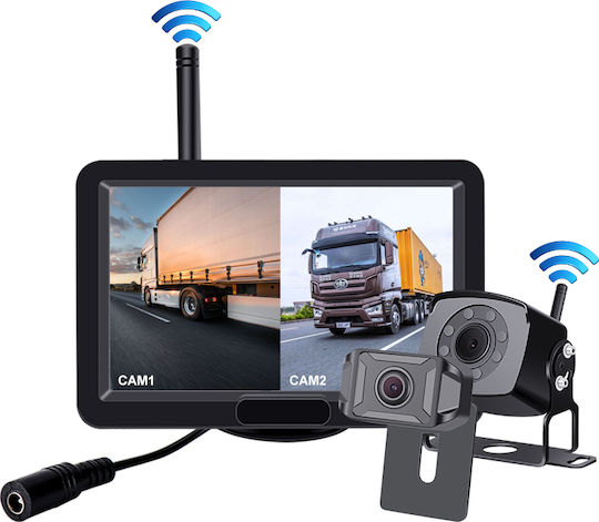Wireless Waterproof Car Reverse Camera with Screen and Night Vision Universal
