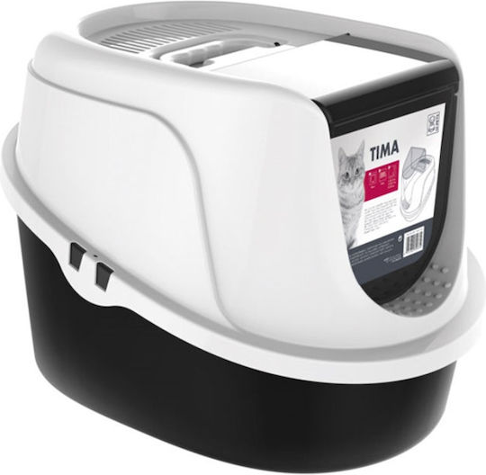 M-Pets Cat Toilet Closed with Filter Black M53 x W40 x H38cm