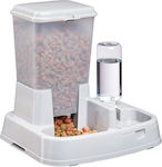 Automatic Plastic Bowl with Container Dog Food & Water White 5000ml