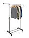 Bakaji Wheeled Floor Garment Rack made of Metal Telescopic Black 80x43x160cm