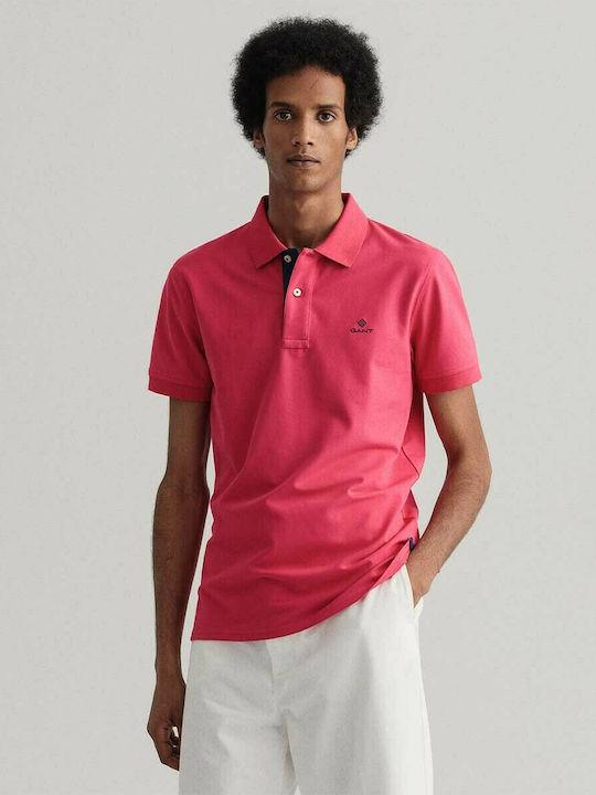 Gant Ανδρική Μπλούζα Polo Κοντομάνικη Sunset Pink