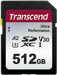 Transcend 340S SDXC 512GB Clasa 10 U3 V30 A2 UHS-I