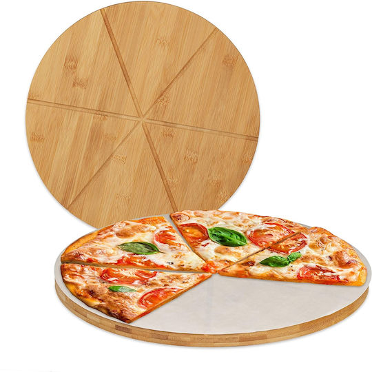 Relaxdays Non-Stick - Antiaderent Placă de copt Plăci de copt pentru pizza Față și spate cu Suprafață din Lemn Flat 33cm