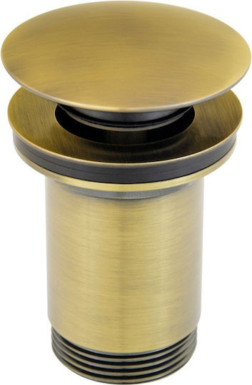 Ferro Rotondo Old Bronze Brass Valve Sink with Overflow Bronze
