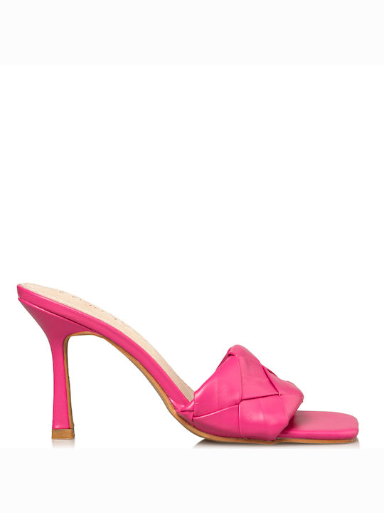 Envie Shoes Thin Heel Mules Fuchsia