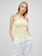 Only Women's Summer Blouse Cotton with One Shoulder Beige