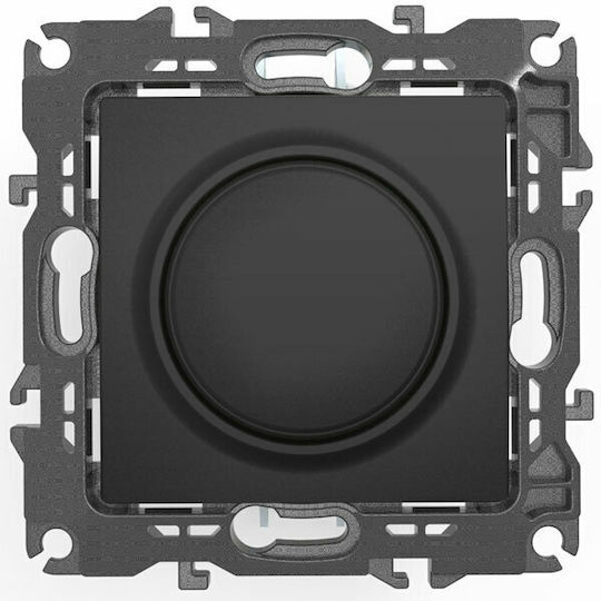 Aca Prime Χωνευτός Διακόπτης Dimmer χωρίς Πλαίσιο Κλασικός Περιστροφικός 800W σε Μαύρο Χρώμα