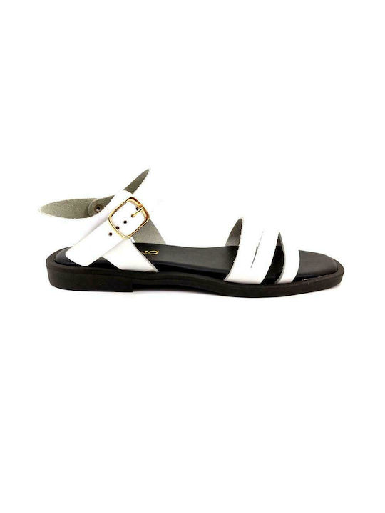 LEATHER SANDALS WHITE - Weiß