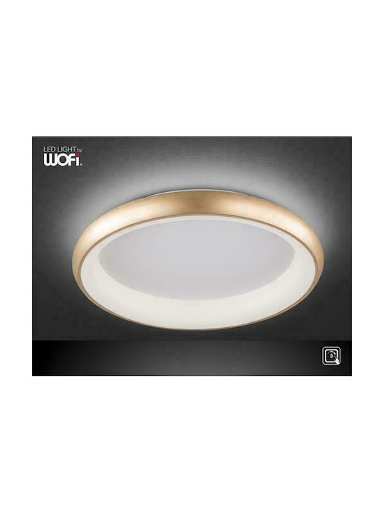 Wofi Poona Modern Metal Ceiling Light with Integrated LED 60pcs Gold