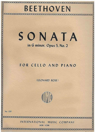 International Music Company Beethoven - Sonata In G Minor Op.5/2 Παρτιτούρα για Πιάνο / Τσέλο