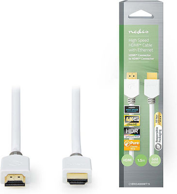 Nedis Kabel HDMI-Stecker - HDMI-Stecker 1.5m Weiß