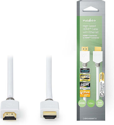 Nedis Cable HDMI male - HDMI male 1.5m White