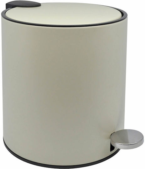 Ankor Inox Καλαθάκι Μπάνιου Soft Close 5lt Μπεζ