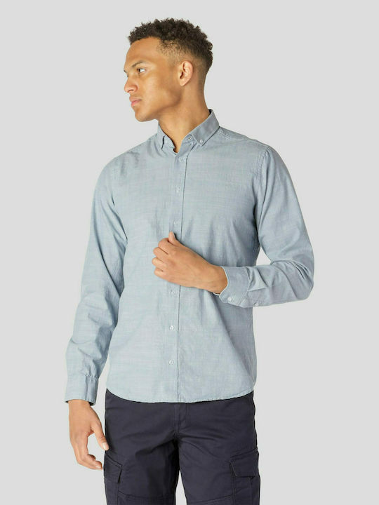 Marcus Men's Shirt Long Sleeve Cotton Faded Blue