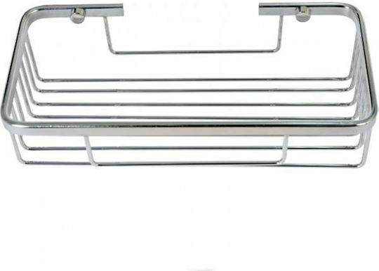 Import Hellas Стенен Рафт за баня Метален 27x13x7.5см Сребриста
